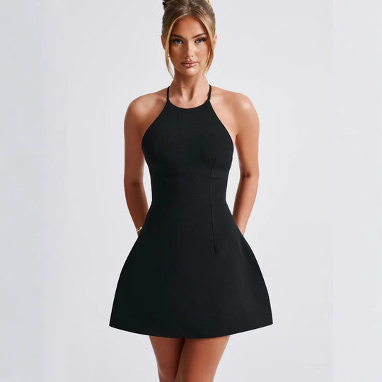 Damen A-Linien Minikleid mit schmalem Halterdesign und figurschmeichelnder Passform R&B