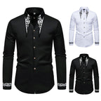 Herren modisches Hemd mit kreativem Kragen-Design R&B