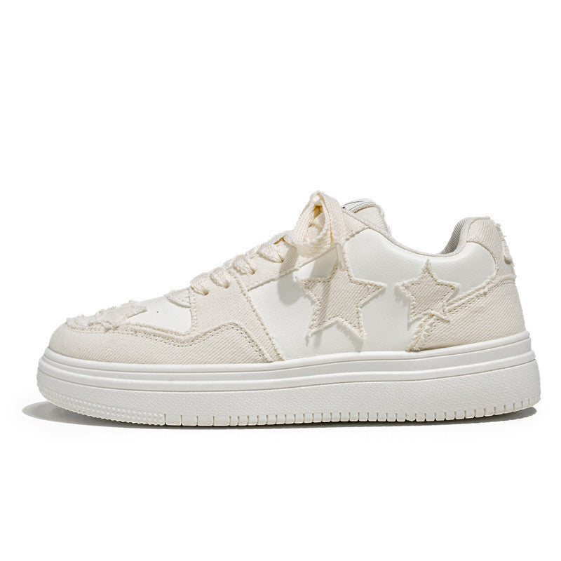 Damen modische Sneakers mit gesticktem Sternendesign und lässigem Look R&B