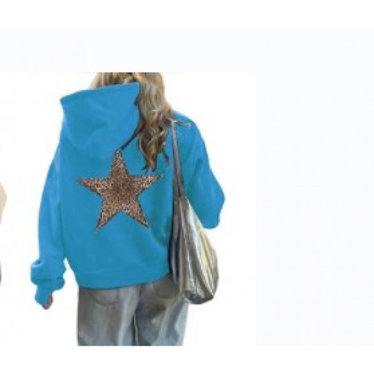 Damen Kapuzenpullover mit glitzerndem Sternmotiv R&B