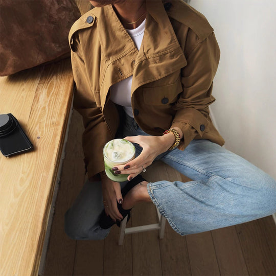 Damen Utility-Jacke mit hohem Kragen und praktischen Taschen R&B