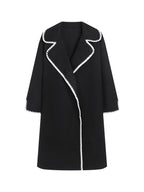 R&B | Windbreaker Wolltextur Übergrößenpassform Offene Front Bestickter Revers