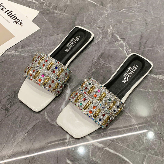 Damen Glamouröse Slipper mit funkelndem Strass R&B