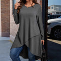 Damen asymmetrisches Langarmshirt mit elegantem Schnitt R&B