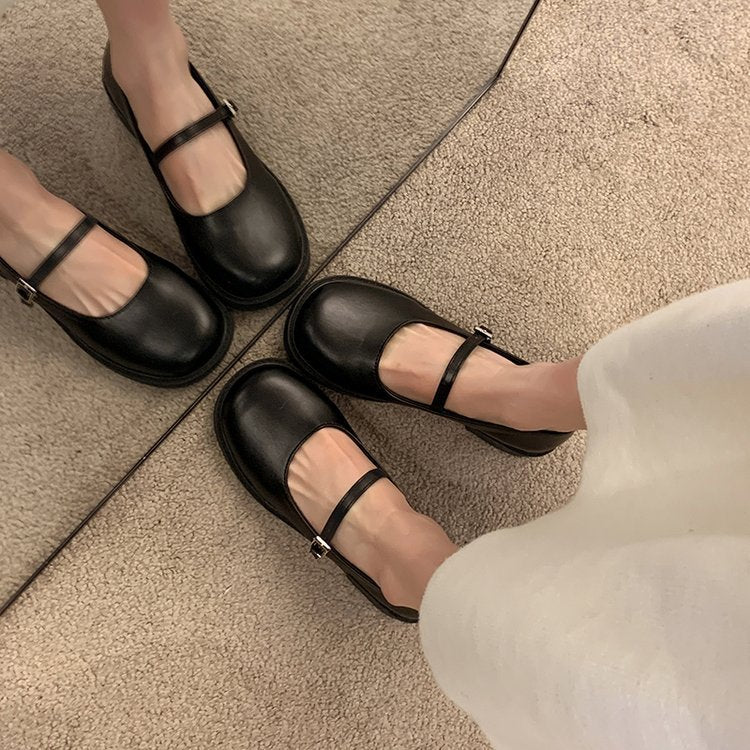 Damen elegante Mary Jane Ballerinas mit praktischen Schnallen und weich gepolsterter Innensohle R&B