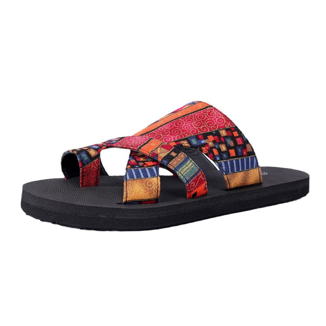 Damen Bequeme Freizeit-Sandalen mit buntem Mandala-Muster R&B