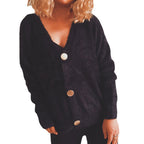 Damen Kuschelige Strickjacke mit Knopfdetails und weit geschnittenem Design R&B