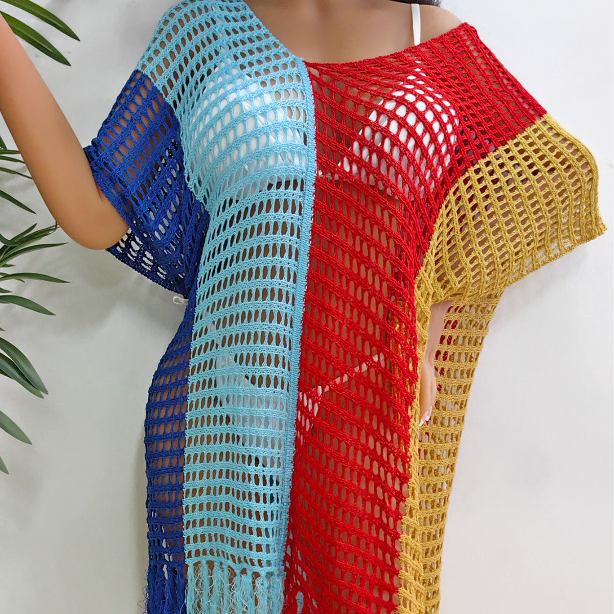 Damen luftig-transparenter Strandponcho R&B