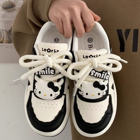 Damen Modische Sneakers mit spielerischem Panda-Design und rutschfester Sohle R&B