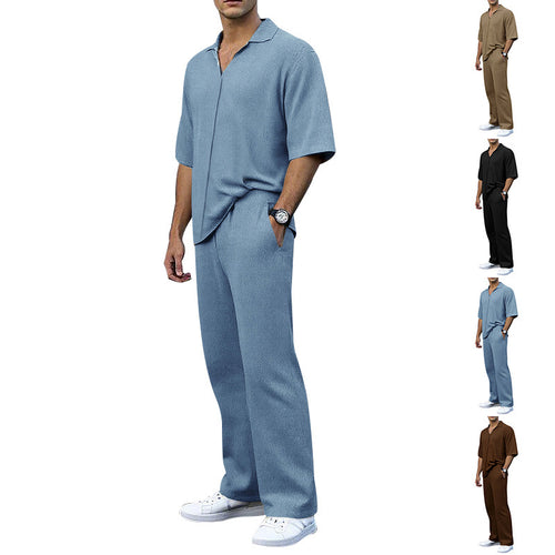 Herren elegantes Freizeit-Outfit aus weichem Strickmaterial mit lässigem Schnitt R&B