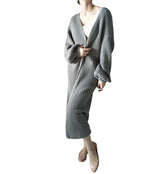 Damen luftiger Strickcardigan mit weit geschnittenen Ärmeln R&B