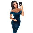 Damen Abendkleid mit Schulterfreiem Design und figurbetonter Silhouette R&B