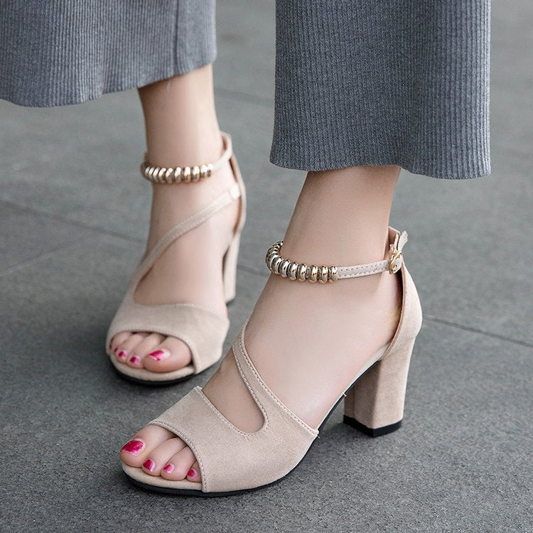 Damen Slingback-Pumps mit elegantem Riemendesign und modischem Absatz R&B