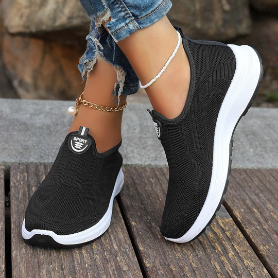 Damen Atmungsaktive Slip-On Sneakers mit elastischem Einsatz und dämpfender Sohle R&B