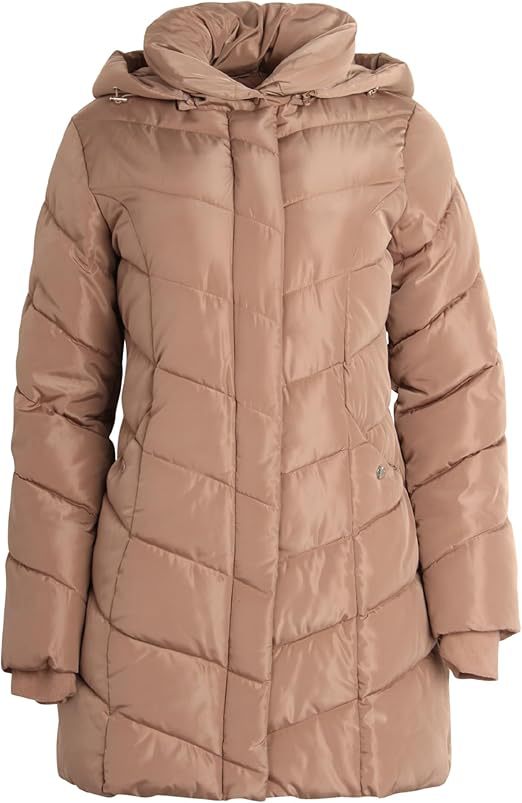 Damen Langer gesteppter Winterparka mit hochgeschlossenem Kragen R&B