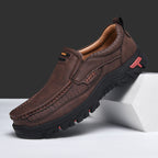 Herren Multifunktionale und bequeme Leder-Slipper mit rutschfester Sohle R&B