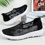 Damen Bequeme Spitzen Slip-On Schuhe