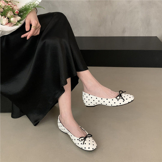Damen Ballerinas mit verspielt gepunktetem Design und zarter Schleifenverzierung R&B