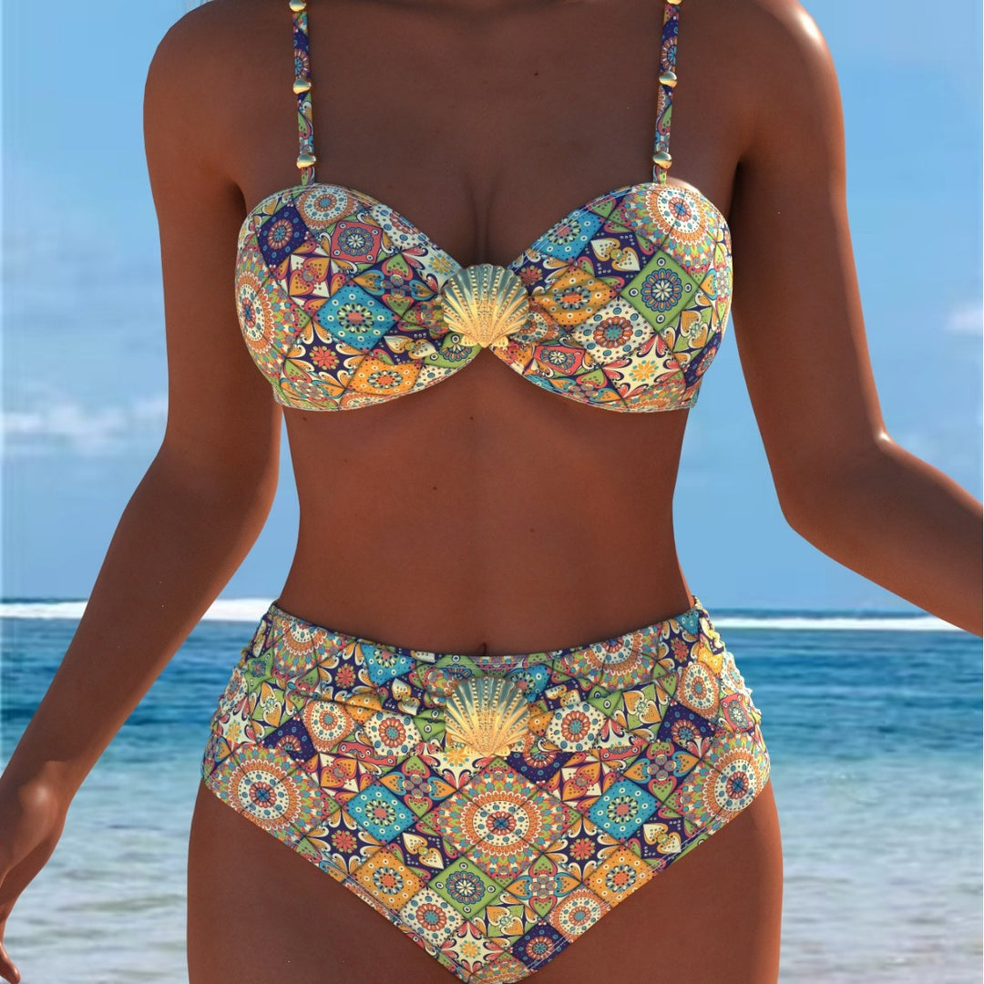 Damen Bikini-Set mit elegantem Balconette-Oberteil und hoch geschnittenen Badeshorts R&B