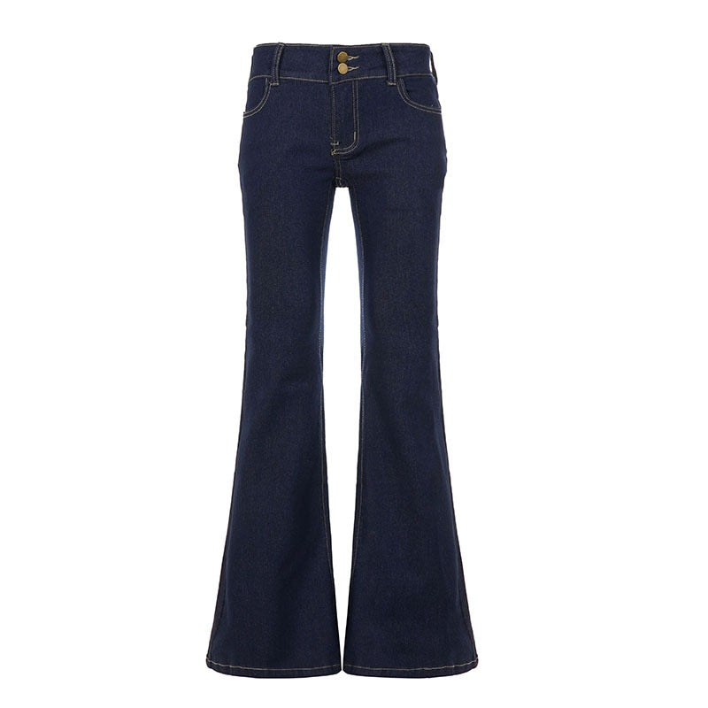 Damen Bootcut Jeans mit hohem Taillenbund und eleganter Nahtführung R&B