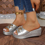 Damen Komfort-Sandalen mit elegantem Ketten-Detail und rutschfester Sohle R&B