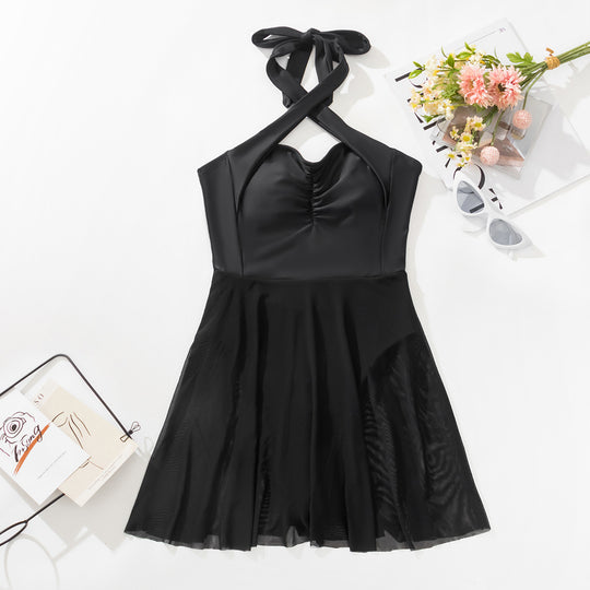 Damen Hochwertiger Badeanzug mit Chiffonrock R&B