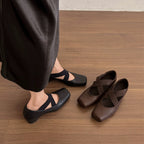 Damen Elegante Ballerinas mit dehnbarem Überkreuz-Riemen R&B