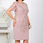 Damen Elegantes Kleid mit floraler Spitze R&B