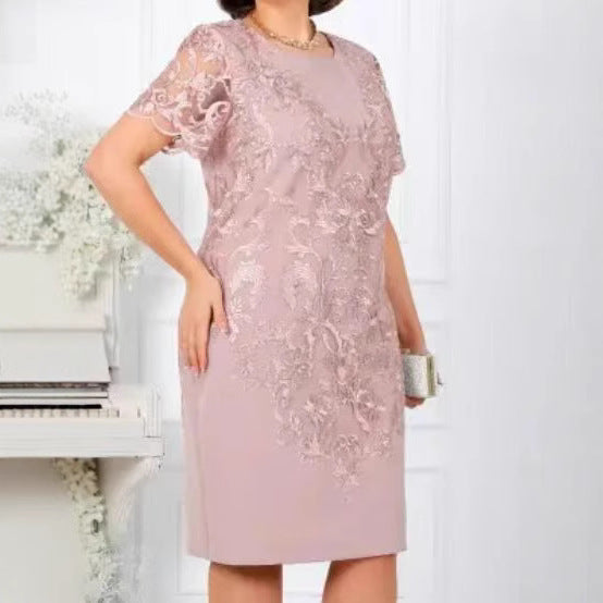 Damen Elegantes Kleid mit floraler Spitze R&B