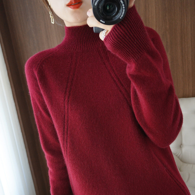 Damen kuscheliger Rollkragenpullover aus feinem Material mit lässigem Schnitt R&B