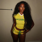 Damen Sportliches Zweiteiliges Set mit kurzem Oberteil und Shorts R&B