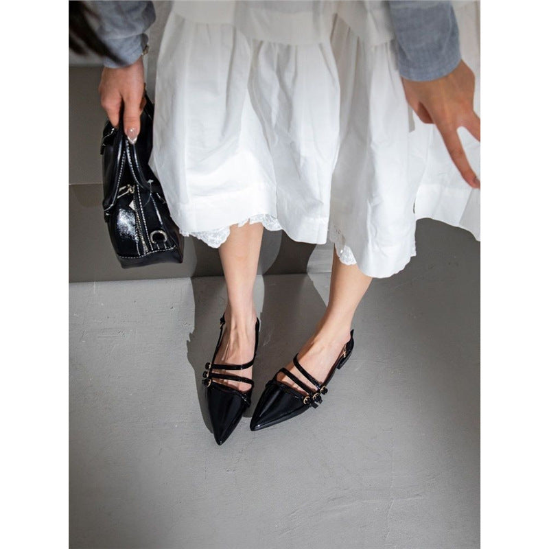 Damen elegante Ballerinas mit verziertem Riemendesign R&B