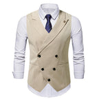 Herren elegante Business-Weste mit doppelter Knopfleiste und feiner Textur