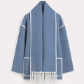 Damen Oversized Strickjacke mit Fransen und Taschen