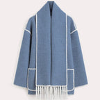 Damen Oversized Strickjacke mit Fransen und Taschen