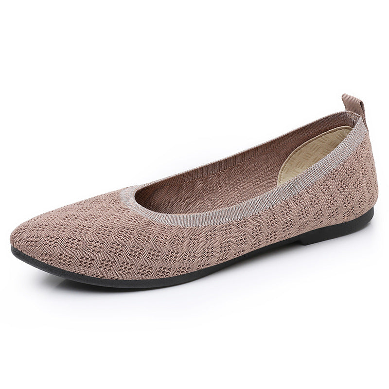 Damen Ballerinas mit atmungsaktivem Strickmaterial und flexibler Sohle