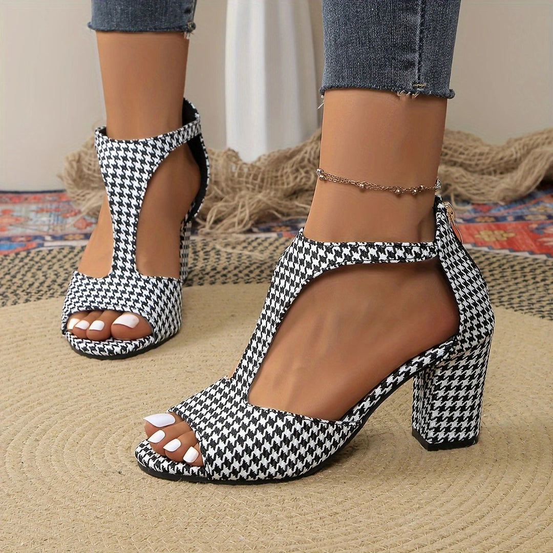 Damen Absatzsandalen mit transparenten Riemen und glitzerndem Akzent R&B