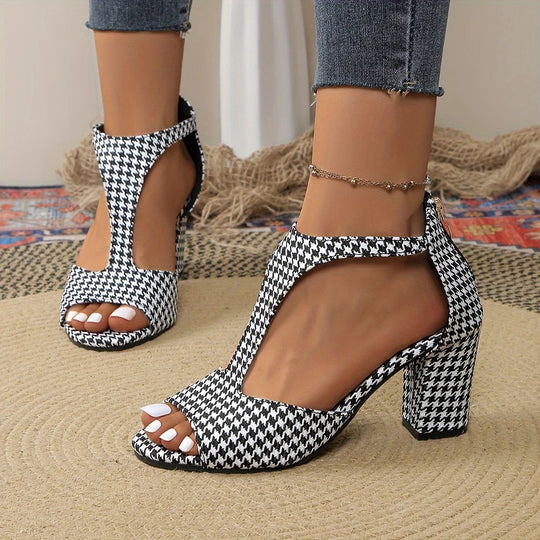 Damen Absatzsandalen mit transparenten Riemen und glitzerndem Akzent R&B
