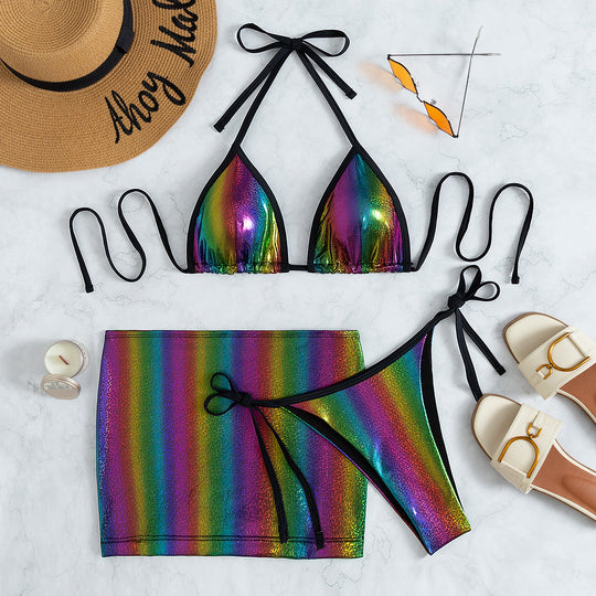 Damen Triangel-Bikini mit trendigem Wickelrock R&B
