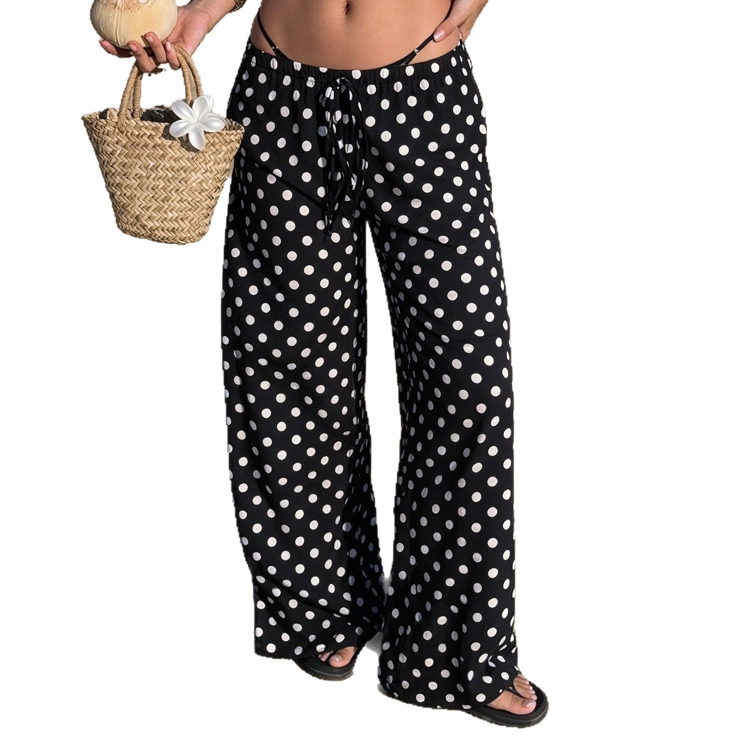Damen Weite Hose im Polka-Punkte-Design R&B
