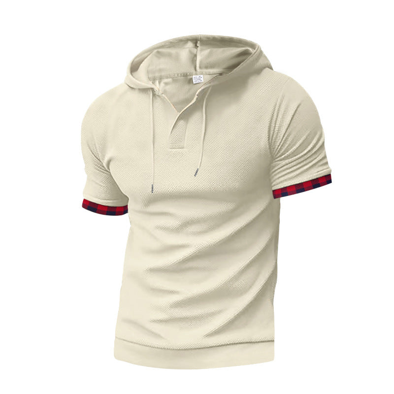 Herren modernes Kapuzenshirt mit strukturiertem Design und kontrastierenden Ärmeln R&B