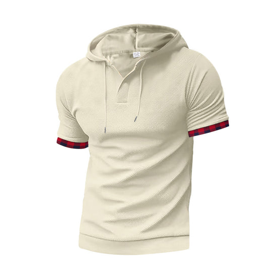 Herren modernes Kapuzenshirt mit strukturiertem Design und kontrastierenden Ärmeln R&B