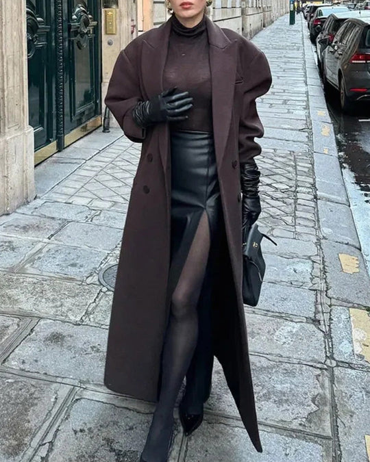 R&B | Park Avenue Doppelreihiger Langer Trenchcoat