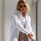 Damen Lässige Bluse im leichten Karo-Design mit langem Arm