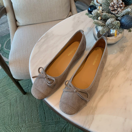 Damen Ballerinas mit charmantem Schleifendetail aus hochwertigem Wildleder R&B