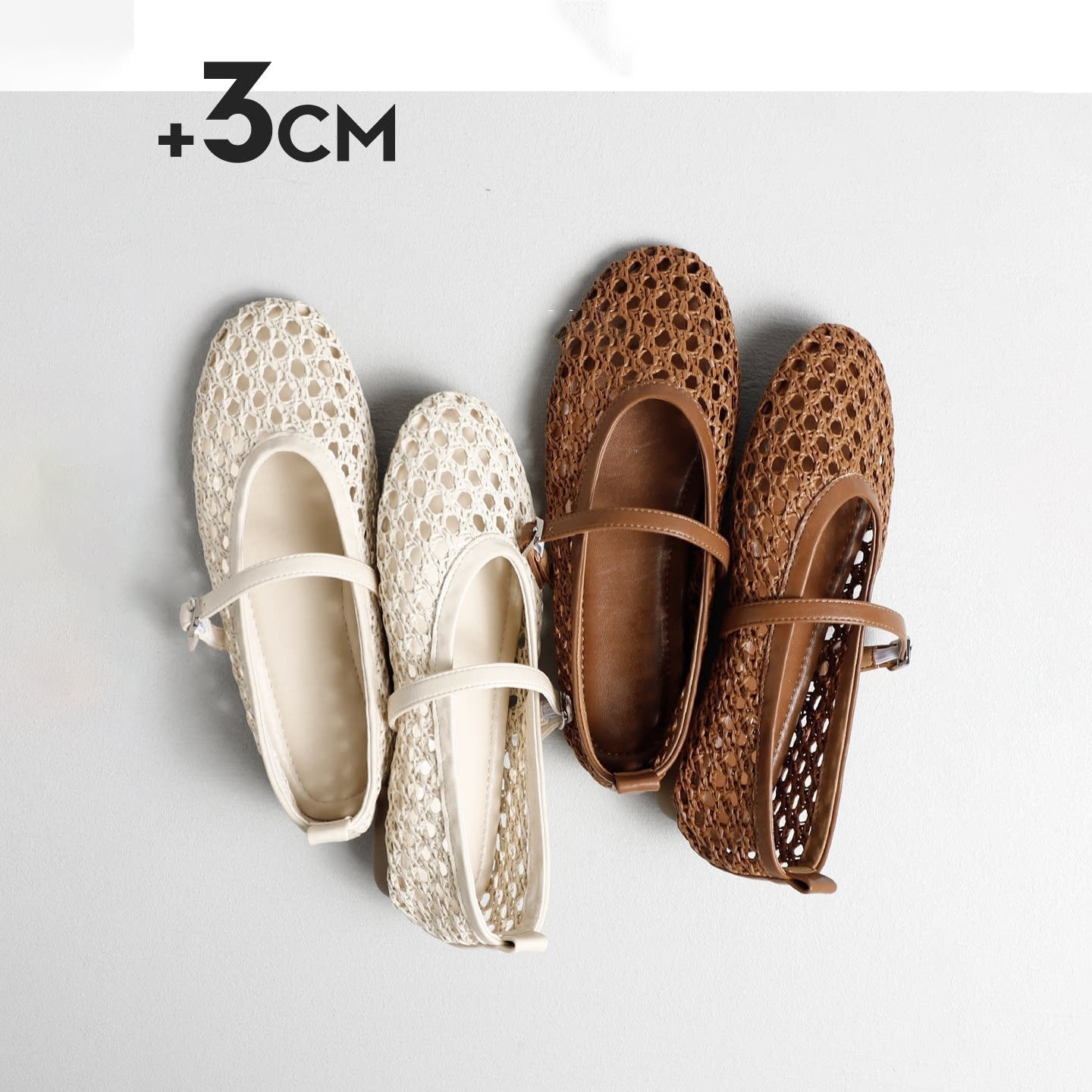 Damen elegante Ballerinas mit luftiger WR&Bstruktur und zierlichem Riemchen R&B