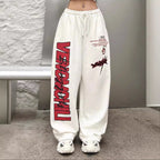 Damen Baggy-Hose mit auffälligem Grafikdruck und elastischem Bund R&B