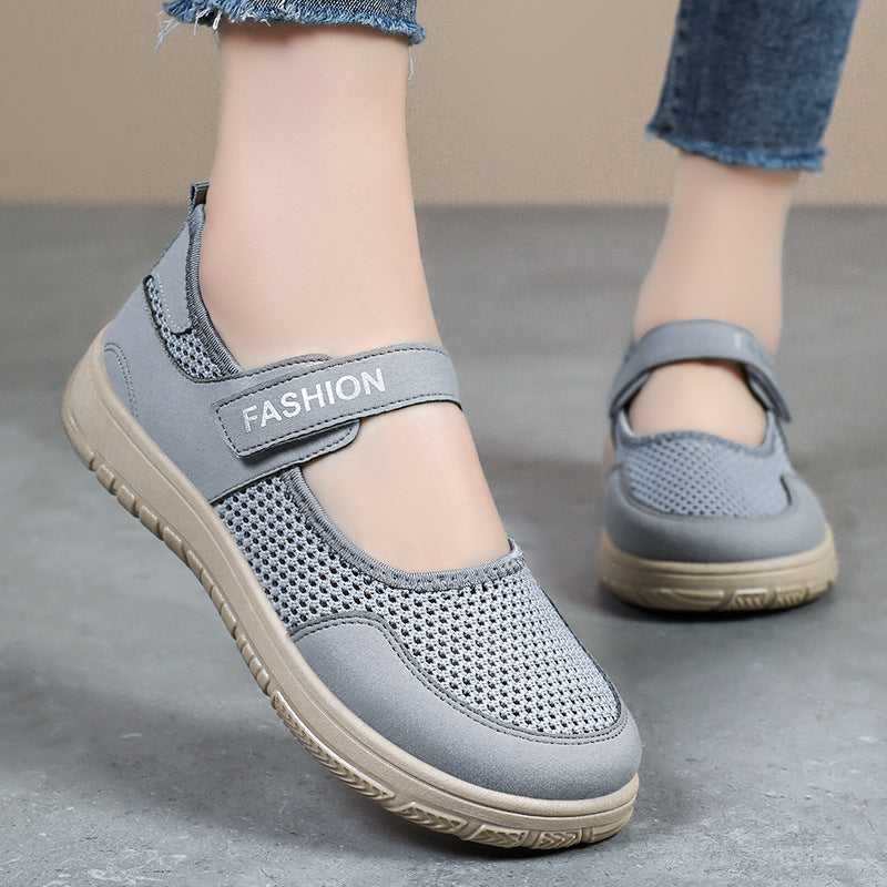 Damen Atmungsaktive Sport-Slipper mit verstellbarem Klettverschluss