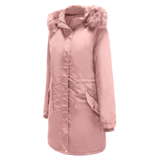 Damen Parkajacke mit abnehmbarem Kunstfellkragen und seitlichen Reißverschlusstaschen R&B