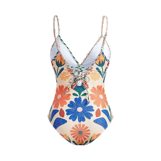 Damen Blumenmuster Badeanzug mit passendem Rock R&B